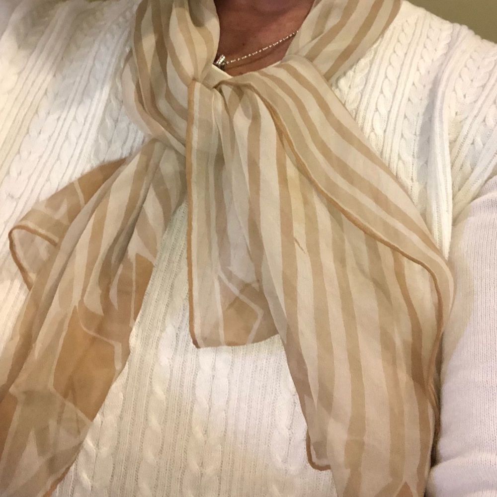 Vintage Vera Silk Skinny Striped Scarf